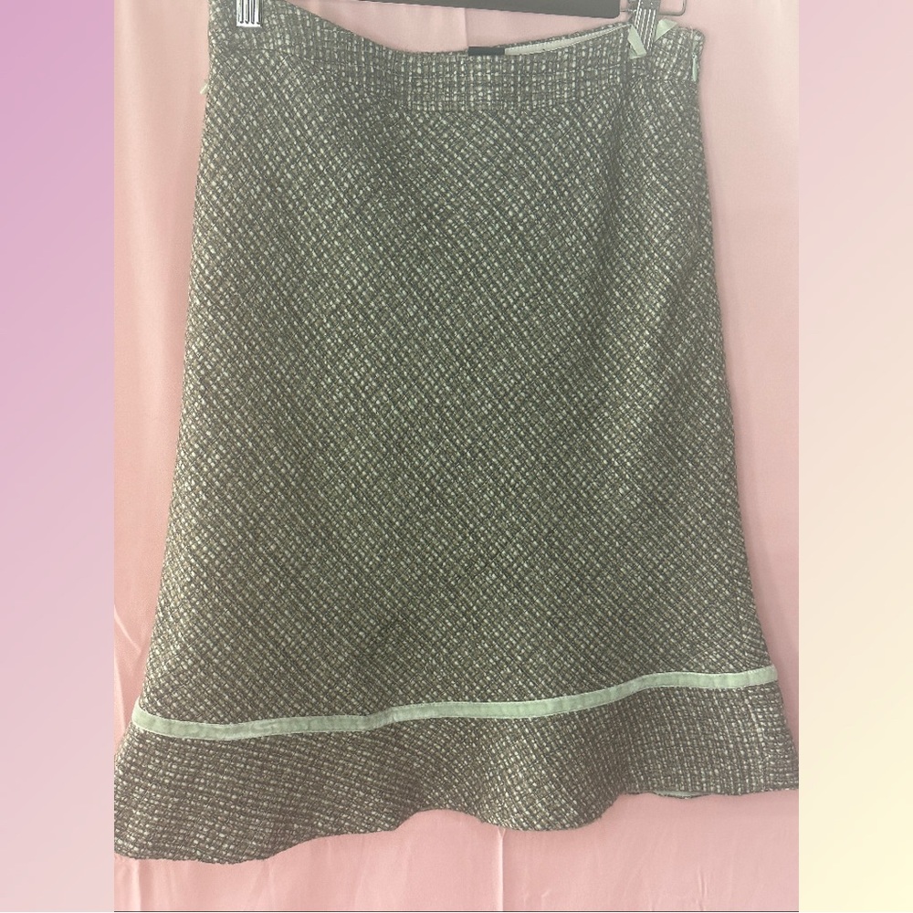 Gap Green Tweed Flounce Skirt- Sz 2
